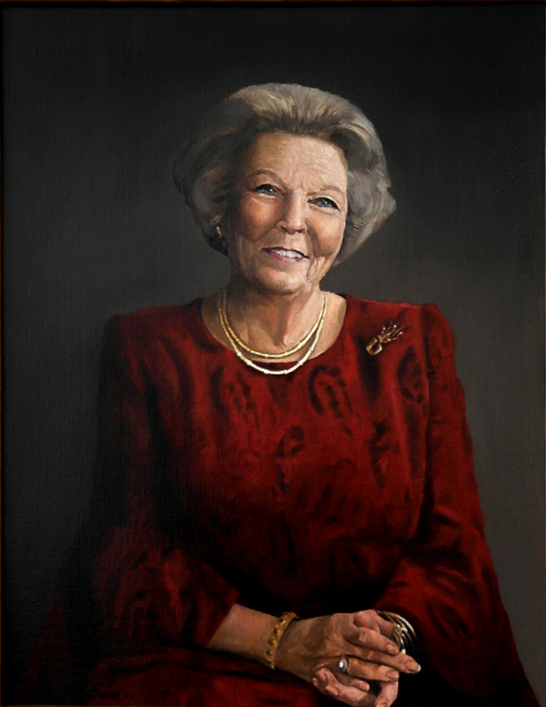 Portret van Koningin Beatrix door portretschilder Daniël van Kreuningen