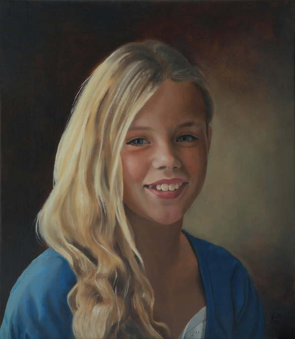 Portret van Ilse door portretschilder Daniël van Kreuningen
