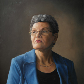 Portret van Moeder Ria door portretschilder Daniël van Kreuningen
